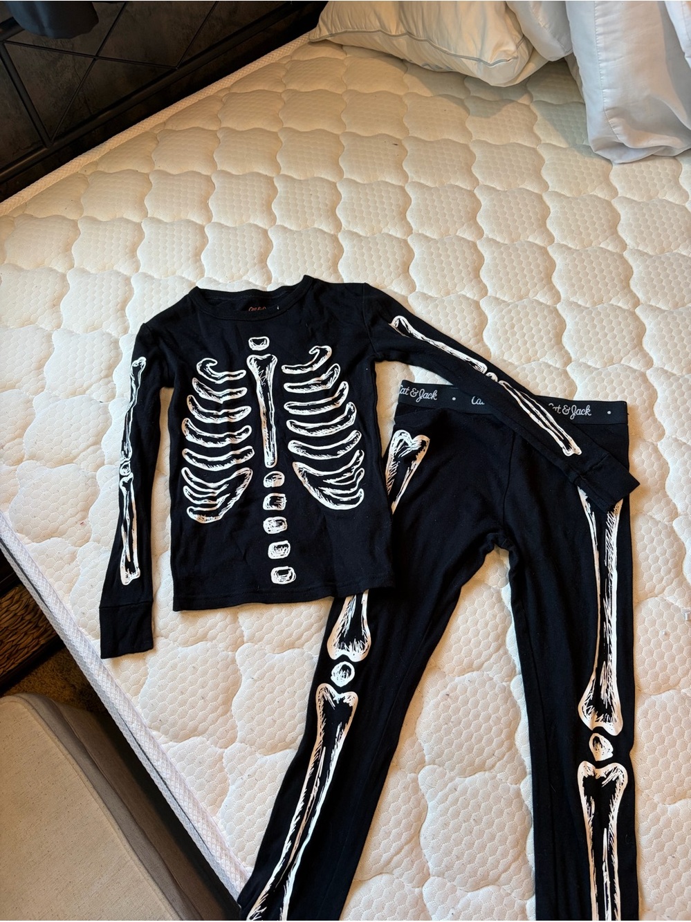 Cat & Jack Black Skeleton Costume Pajama Set